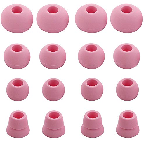 BLLQ Replacement Silicone Ear Tips Ear Buds Ear gels for Beats by dr dre Powerbeats 3 Wireless Stereo Earphones - 16PCS 8 Pairs with 4 Size Options ï¼ˆPinkï¼‰