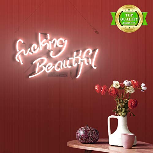 Beer Neon Wall Signs Room Decor Fucking Beautiful for Home Bedroom Girls Pub Hotel Beach Cocktail Recreational Game Room 14" x 9" - Thumbnail 2