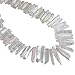 rockcloud Natural Rock Crystal Points Titanium Coated Clear Quartz Sticks Spikes Top Drilled 15 inch Strand,AB Crystal