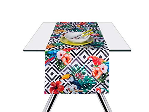 Excelsa Table Cloth Runner, Cotton, Tropical Decoration, 45 x 140
