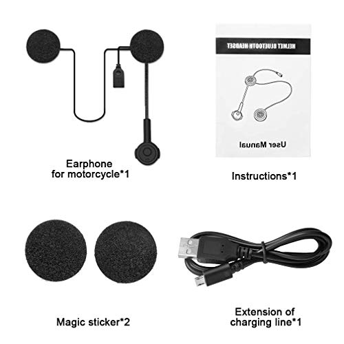 Maveek Motorcycle Helmet Bluetooth 4.1 Earphone Bicycle Wireless Intercom Headset Stereo Helmet Headphones with Hands Free Speakers Music Call Control Wide Compatibility Headsets