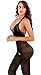 Amstt Women's Sexy Halter Sheer Lace Bodystocking Lingerie Backless Thigh Bodysuit (Black)
