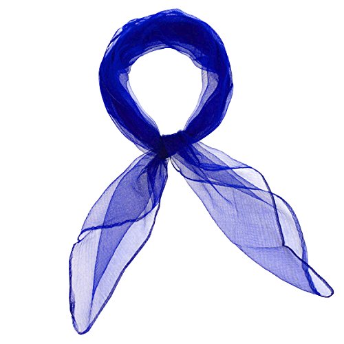 Basic SensePlain Square Chiffon Neck Scarf For Lady Retro 50s Light Weight