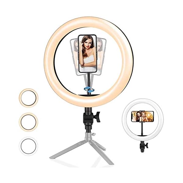 XHCP Elektronik Ringlicht Ringlicht mit Stativ 10 Zoll 26 cm USB-Schnittstelle Dimmbare LED Selfie Stick Kamera Telefon… – Bild 3