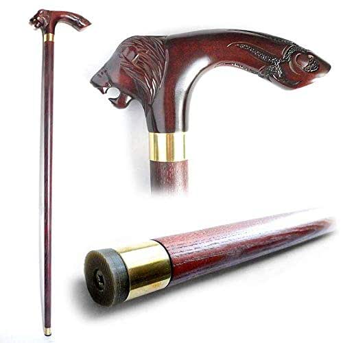 Fashionable New Walking Canes for Men"LION" Carved Derby