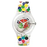 Swatch Women's New Gent SUOZ213 Clear Silicone Swiss Quartz Watch