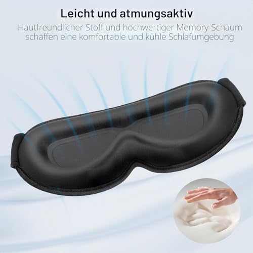 3D Schlafmaske für Seitenschläfer Upgrade Atmungsaktive Schlafbrille