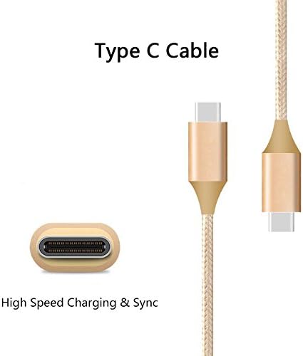 USB Type C Cable, Nylon Braided Cable,（3.3ft） High Speed Type-C to USB A Sync &amp; Charging, by Wffdirect,for Smartphone,for Samsung Galaxy Note 8/Galaxy S8/S8+/MacBook/Camera and more(Gold)