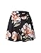 Women's Floral Printed Summer Dress Romper Boho Playsuit Jumpsuits Beach 2 Piece Outfits Top with Shorts A Black