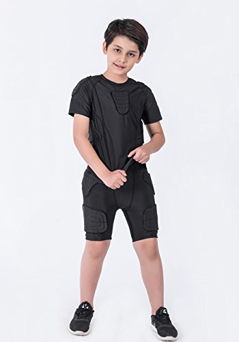 image for TUOY Youth Boys Padded Compression Shirts Shorts Rib Chest Protector P
