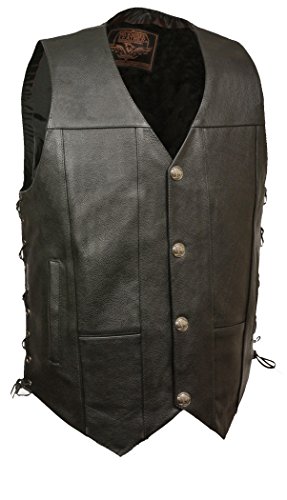 Milwaukee Men's Side Lace Vest with Buffalo Snaps (Black, X-Large)
