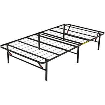 AmazonBasics Foldable Metal Platform Bed Frame 14 Inch Height for Under-Bed Storage - Tools-free Assembly, No Box Spring Needed - Twin