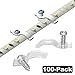 100 Pack Strip Light Mounting Brackets,Fixing Clips,One-Side Fixing,100 Screws Included (For 8mm Wide Waterproof Strip Lights)