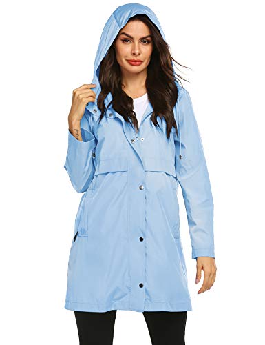 Avoogue Casual Raincoats Active Outdoor Hooded Long Sleeve Waterproof Lightweight Jacket