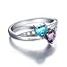 PaulaMax Jewelry Sterling Silver Promise Rings For Her, Birthstone Ring for Women, 2 Heart Birthstones 2 Names Engraved Custom Personalized Sizes 5-12