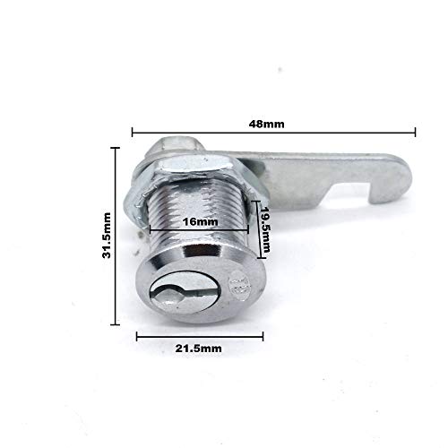 5Pcs Cabinet Lock Tool Box Drawer Door Mailbox Cam Lock with Keyed