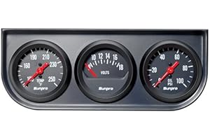 Sunpro CP8218 Triple Gauge Kit - Black Dial
