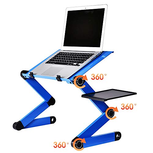 BAIJIAWEI Adjustable Laptop Table Stand with 2 CPU Cooling Fan, Portable Vented Lap Desk with Mouse Pad Side, Foldable Tray Table for Bed, Couch and Sofa - Thumbnail 7