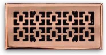04 in. x 10 in. Vintage Victorian Floor Diffuser Finished in Copper