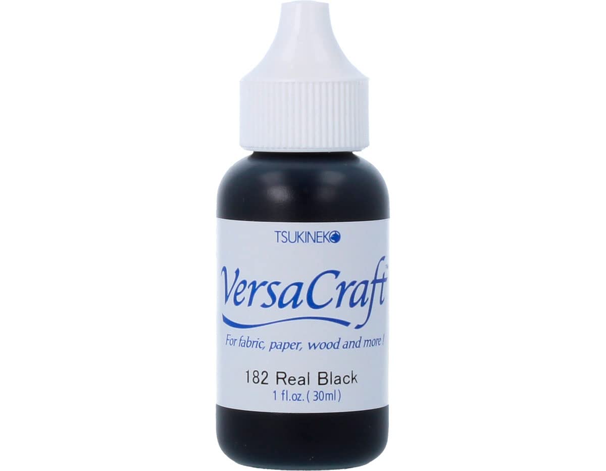 Tsukineko Real Black Versacraft Re-inker, Synthetic Material, 3.1 x 3.1 x 8.6 cm