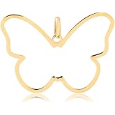 Carol Jewelry 14k Solid Gold Hollow Butterfly Charm Pendant for Women s Chain