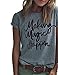 Haola Women's Summer Street Printed Tops Funny Juniors T Shirt Short Sleeve Tees Grey1 M