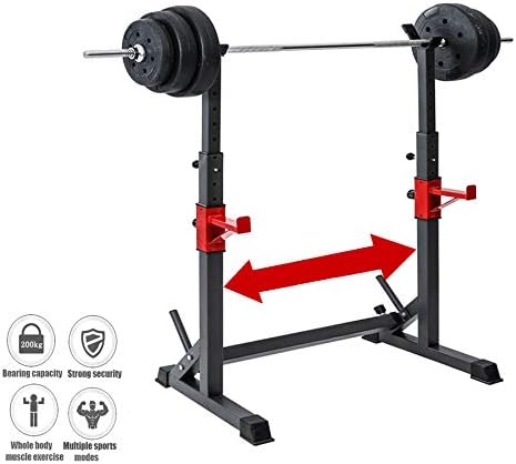 Grist CC Adjustable Fitness Squat Rack, Home Barbell Stand, Multifunction Sturdy with Weightlifting Bench Press Strength Training for Indoor Dumbbells Workout (Max 250Kg Load)