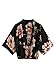 MakeMeChic Women's V Neck Floral Print Wrap Top Surplice Chiffon Crop Blouse