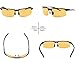 Mens Womens Night Vision Driving Polarized Sports Design Anti Glare Glasses with Yellow Lens for Outdoor Activities Sunglasses (BlackSports, Gold)