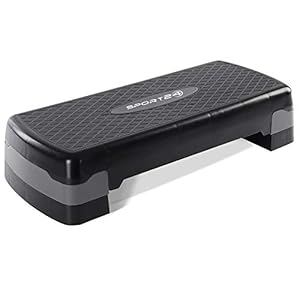 Sport24 Height Adjustable Aerobic Exercise Stepper Box For Home Exercise Workout, 2x Height Level 10cm 4”, 15cm 6…