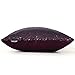 AMAZLINEN(TM Decorative Glitzy Sequin & Comfy Satin Knit Pillow Cover 18 x 18 Pillow Covers,Hidden Zipper Design(Eggplant)
