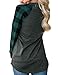 Moliketor Women Plaid Raglan T Shirt Casual Blouse Patchwork Tunic Summer Tops