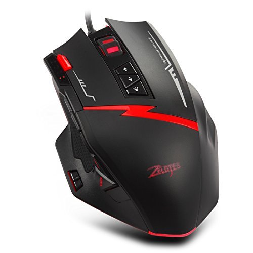 Zelotes C15 Professional Gaming Mouse 7000 DPI, 13 Programmable Buttons, Weight Tuning Cartridge, RGB LED Customizable, Interchangeable Side Plates Zelotes C15 Professional Gaming Mouse 7000 DPI, 13 Programmable Buttons, Weight Tuning Cartridge, RGB LED Customizable, Interchangeable Side Plates