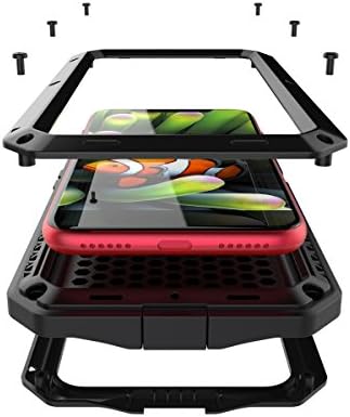 iPhone X Case,iPhone 10 Case, SPKOAR Aluminum Metal Case - Shockproof Dust Proof Water Resistant Military heavy Duty Protective Bumper Frame Heavy Duty Shell Cover with Tempered Glass Protector