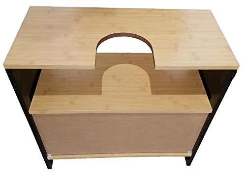 EVIDECO 9900237 Vanity Cabinet, Black,Brown, Bamboo - Thumbnail 3