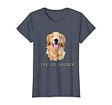 Womens Life is Golden Retriever Dog Gift T-Shirt XL Heather Blue