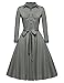 ACEVOG Women's 1950s Bow Belt Vintage Classical Casual Swing A-line Dress