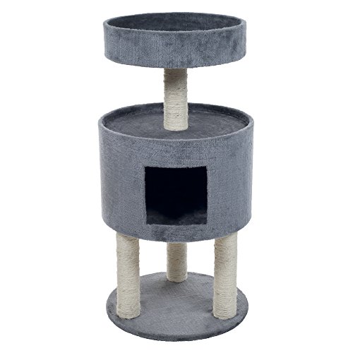 PETMAKER Kitty Cat Condo with Overhead Balcony, Grey Cat my love