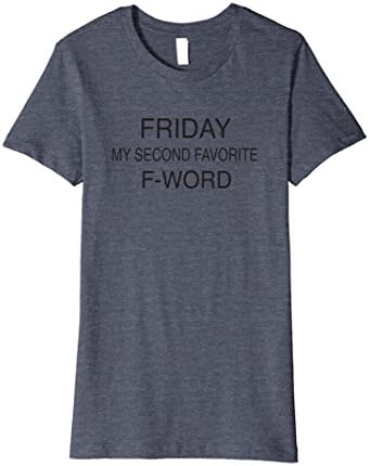 Womens Mom Life T-shirt Friday My Second Favorite F-word Large Heather Blue