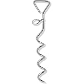 WePet Dog Tie-Out Stake, Durable Silver Spiral Anchorstake, Secure Outdoor Tethering for All Cable Leash Chain, Camping Yard,