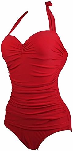 ABYOXI Women's One Piece Swimsuit Push Up Solid Color Bikini Sandy Beach Swimwear S-3XL