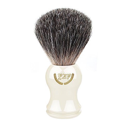 Shaving Brush, 100% Pure Badger, Handmade Handle (Ivory). for All Methods,Safety Razor,Double Edge Razor,Straight Razor or Shaving Razor, its The Best Badger Shaving Brush.