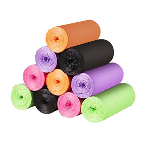 Small Trash Bags, Compost Bags Trash Can Liner Trash Bags for Home Office Restaurant Hotel Kitchen Cleaning Supplies, 5 Rolls Fit For Small Garbage Can (Green)