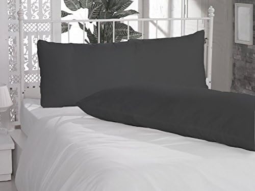 Solid Pattern 800 Thread Count 100% Egyptian Cotton One Pair Body Pillow Cover (Bodypillow cases 20" x 54" , Black ).