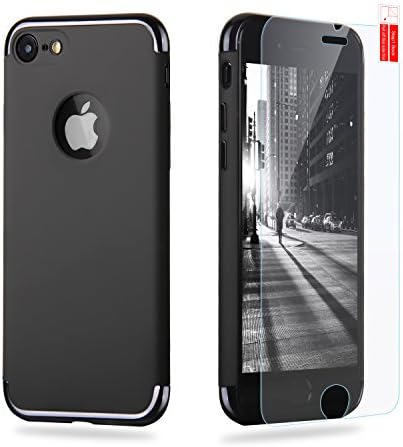 iPhone 7 Case Hedonism[Designers Series] Sleek Ultra Slim iPhone 7 Cases Suede Feel Slender Appearance+[Spare Screen Protector] for Apple iPhone 7-Black
