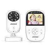 Premium Wireless Baby Monitor By ANNKE - Built-In Camera & Clear Two-Way Audio - Night Vision Mode - 2.4GHz Encrypted WiFi Long Transmission Range - 2.4
