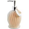Home Essentials Ceramic Coastal Shell Shaped Soap Dispenser- Lotion Dispenser for Kitchen or Bathroom Countertops 4146WBbS51L. SS100