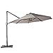 Abba Patio 11ft Patio Offset Hanging Umbrella Outdoor Cantilever Sturdy Umbrella with Crank & Cross Base & Easy Tilt, for Garden, Backyard, Pool and Deck, Tan