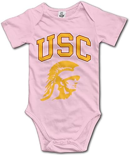 USC Trojans Pink Cartoon Short Sleeves Variety Baby Onesies Romper For Babies Size 6 M