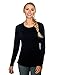 Woolx Women's Remi Lightweight & Breathable Merino Wool Long Sleeve Tee, Black, Medium
